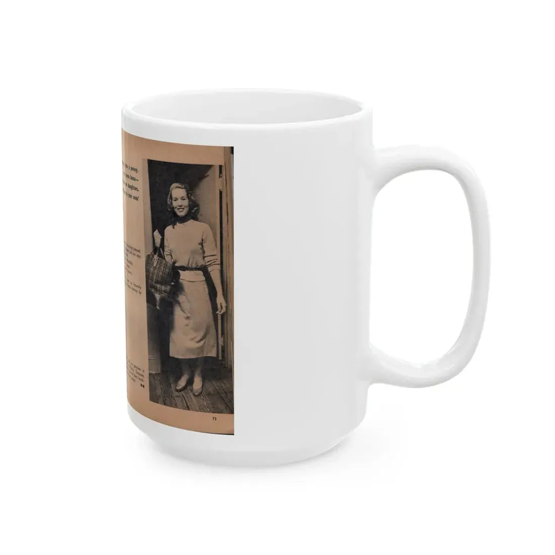 Penny Duncan #75 - [Pages 72 & 73] Featuring, Penny 2 Photos, 2 Captions & Brief Article from EYE Digest Mag. April '56 (Vintage Female Icon) White Coffee Mug - Go Mug Yourself