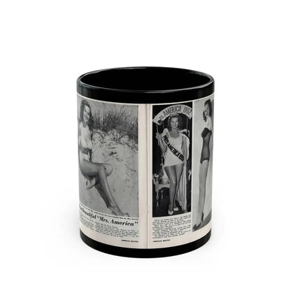 Penny Duncan #76 - [Pages 22 & 23] Featuring, Penny 3 Photos, 2 Captions & Brief Article from AMERICAN BEAUTIES Mag. Nov. '52 (Vintage Female Icon) Black Coffee Mug 11oz - Go Mug Yourself