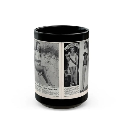 Penny Duncan #76 - [Pages 22 & 23] Featuring, Penny 3 Photos, 2 Captions & Brief Article from AMERICAN BEAUTIES Mag. Nov. '52 (Vintage Female Icon) Black Coffee Mug 15oz - Go Mug Yourself
