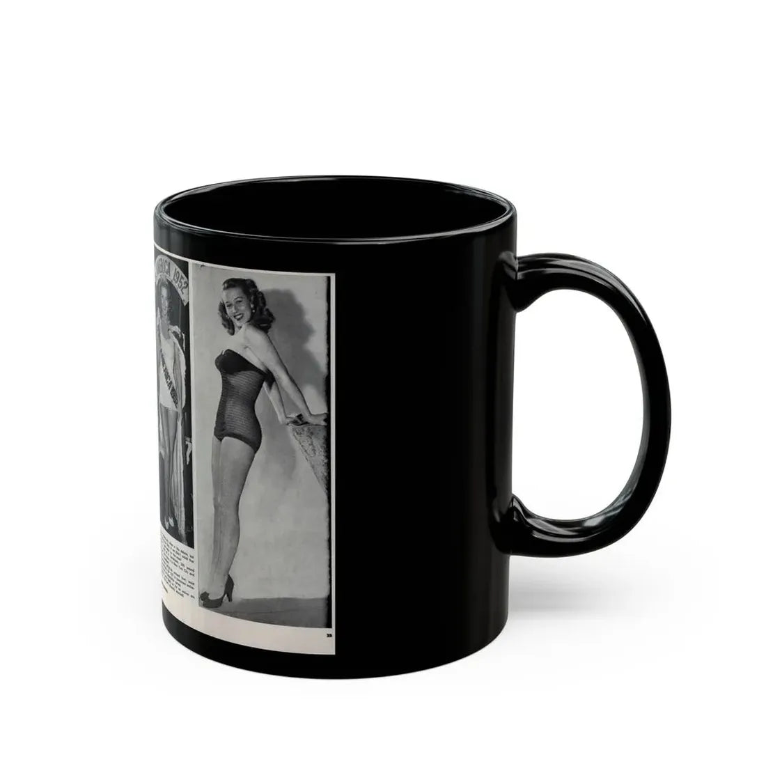 Penny Duncan #76 - [Pages 22 & 23] Featuring, Penny 3 Photos, 2 Captions & Brief Article from AMERICAN BEAUTIES Mag. Nov. '52 (Vintage Female Icon) Black Coffee Mug - Go Mug Yourself