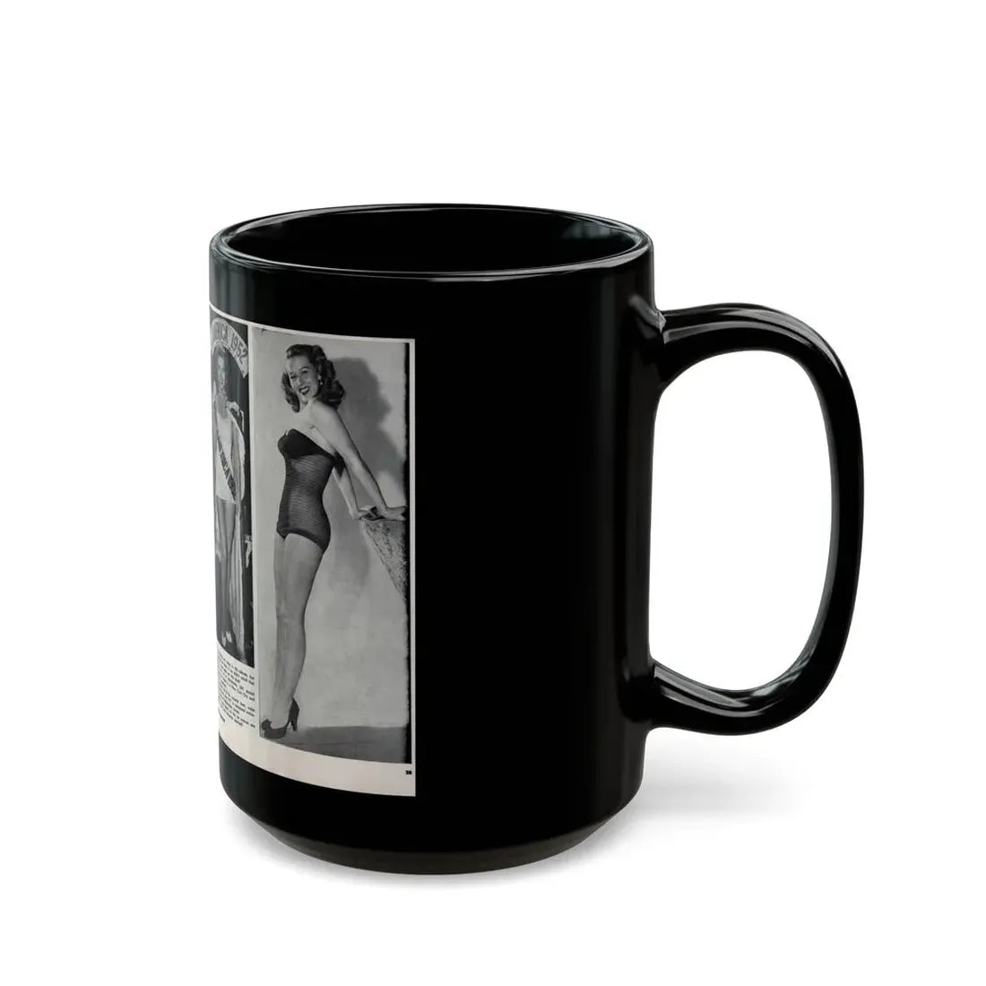 Penny Duncan #76 - [Pages 22 & 23] Featuring, Penny 3 Photos, 2 Captions & Brief Article from AMERICAN BEAUTIES Mag. Nov. '52 (Vintage Female Icon) Black Coffee Mug - Go Mug Yourself