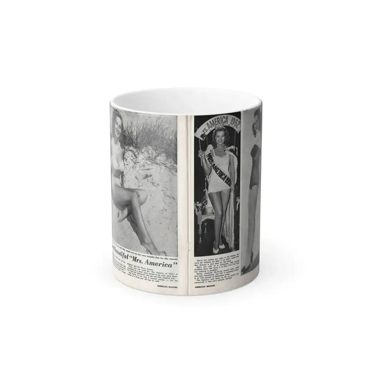 Penny Duncan #76 - [Pages 22 & 23] Featuring, Penny 3 Photos, 2 Captions & Brief Article from AMERICAN BEAUTIES Mag. Nov. '52 (Vintage Female Icon) Color Changing Mug 11oz 11oz - Go Mug Yourself