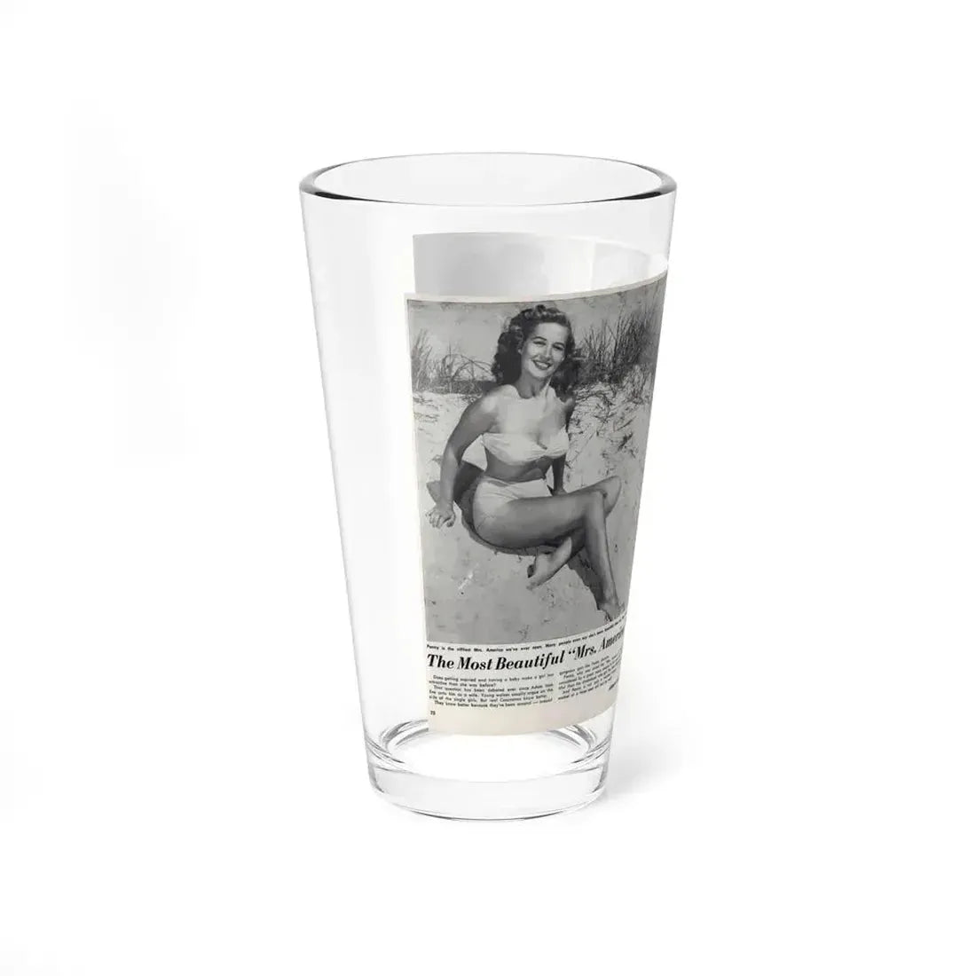Penny Duncan #76 - [Pages 22 & 23] Featuring, Penny 3 Photos, 2 Captions & Brief Article from AMERICAN BEAUTIES Mag. Nov. '52 (Vintage Female Icon) Pint Glass 16oz - Go Mug Yourself