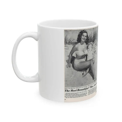 Penny Duncan #76 - [Pages 22 & 23] Featuring, Penny 3 Photos, 2 Captions & Brief Article from AMERICAN BEAUTIES Mag. Nov. '52 (Vintage Female Icon) White Coffee Mug - Go Mug Yourself