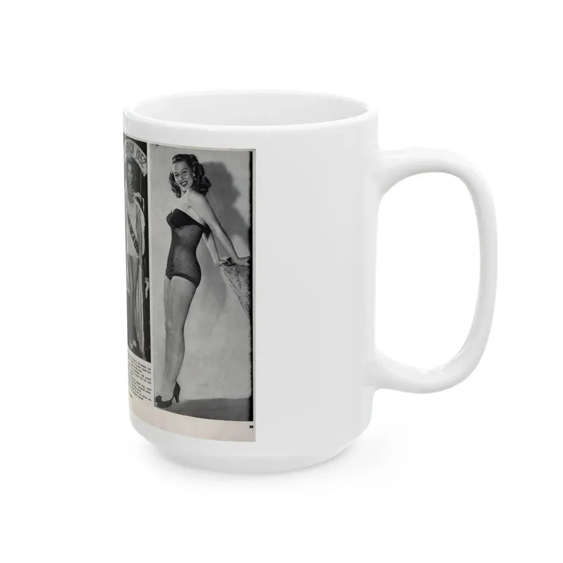 Penny Duncan #76 - [Pages 22 & 23] Featuring, Penny 3 Photos, 2 Captions & Brief Article from AMERICAN BEAUTIES Mag. Nov. '52 (Vintage Female Icon) White Coffee Mug - Go Mug Yourself