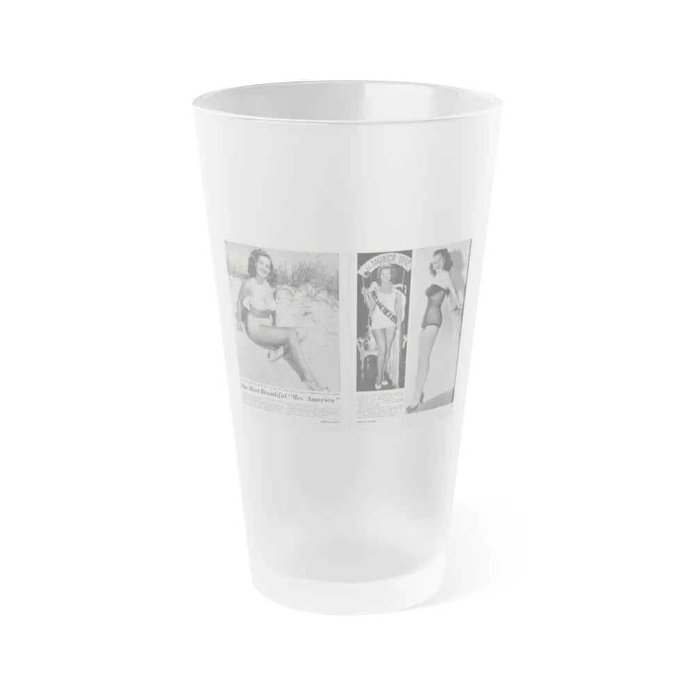Penny Duncan #76 - [Pages 22 & 23] Featuring, Penny 3 Photos, 2 Captions & Brief Article from AMERICAN BEAUTIES Mag. Nov. '52 (Vintage Female Icon) Frosted Pint Glass 16oz-16oz-Frosted-Go Mug Yourself