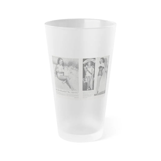 Penny Duncan #76 - [Pages 22 & 23] Featuring, Penny 3 Photos, 2 Captions & Brief Article from AMERICAN BEAUTIES Mag. Nov. '52 (Vintage Female Icon) Frosted Pint Glass 16oz-16oz-Frosted-Go Mug Yourself
