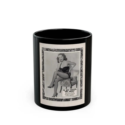 Penny Duncan #77 - Penny on Back Cover Advert for her 2 pages inside from AMERICAN BEAUTIES Mag. Nov. '52 (Vintage Female Icon) Black Coffee Mug 11oz - Go Mug Yourself