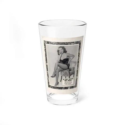 Penny Duncan #77 - Penny on Back Cover Advert for her 2 pages inside from AMERICAN BEAUTIES Mag. Nov. '52 (Vintage Female Icon) Pint Glass 16oz 16oz - Go Mug Yourself