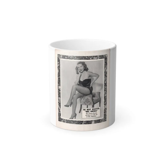 Penny Duncan #77 - Penny on Back Cover Advert for her 2 pages inside from AMERICAN BEAUTIES Mag. Nov. '52 (Vintage Female Icons) Color Changing Mug 11oz-11oz-Go Mug Yourself