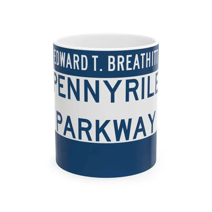 Pennyrile Parkway (Kentucky) (Road Sign) White Coffee Mug 11oz - Go Mug Yourself