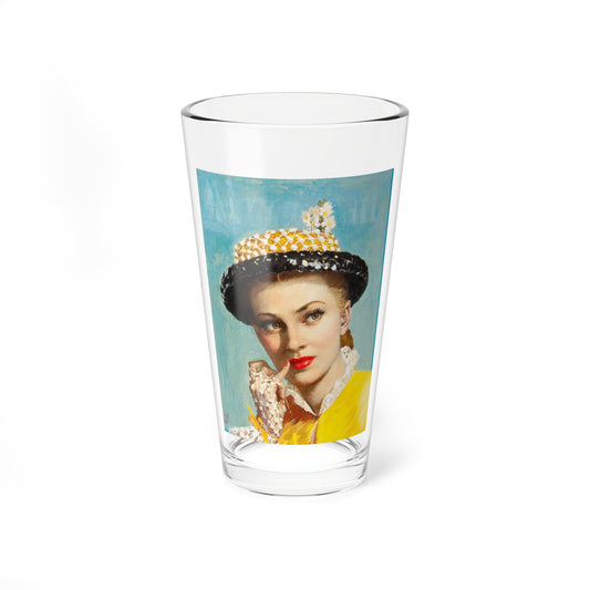 Pensive Beauty, cover illustration for American Weekly (Magazine Illustration) Pint Glass 16oz-16oz-Go Mug Yourself