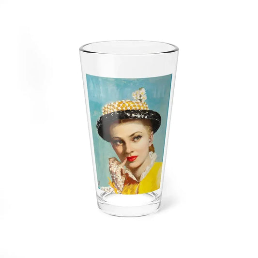 Pensive Beauty, cover illustration for American Weekly (Magazine Illustration) Pint Glass 16oz 16oz - Go Mug Yourself
