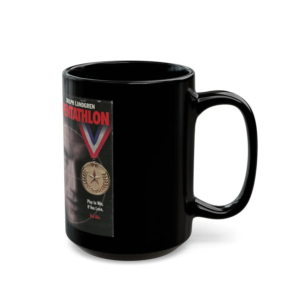 PENTATHLON DOLPH LUNDGREN (VHS COVER) - Black Coffee Mug-Go Mug Yourself