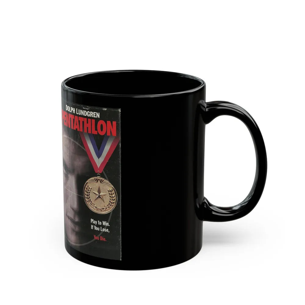 PENTATHLON DOLPH LUNDGREN (VHS COVER) - Black Coffee Mug-Go Mug Yourself