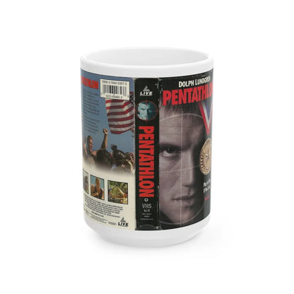 PENTATHLON DOLPH LUNDGREN (VHS COVER) - White Coffee Mug-15oz-Go Mug Yourself