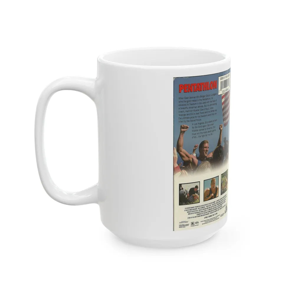 PENTATHLON DOLPH LUNDGREN (VHS COVER) - White Coffee Mug-Go Mug Yourself