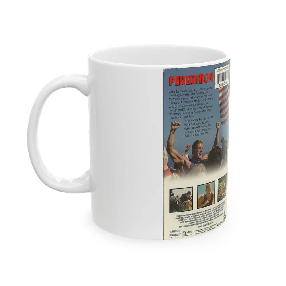 PENTATHLON DOLPH LUNDGREN (VHS COVER) - White Coffee Mug-Go Mug Yourself