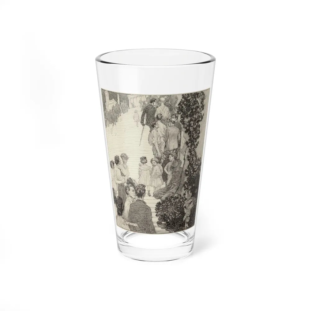 People Ascending Stairway (Magazine Illustration) Pint Glass 16oz-16oz-Go Mug Yourself