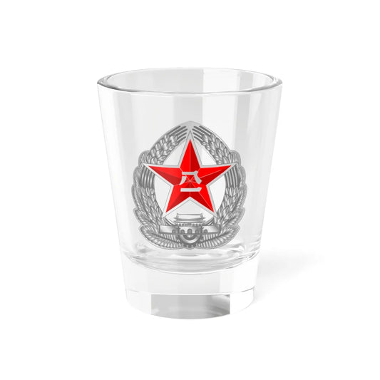 Peoples Liberation Army Reserve cap badge (China) (Coat of Arms) Shot Glass 1.5oz 1.5oz - Go Mug Yourself