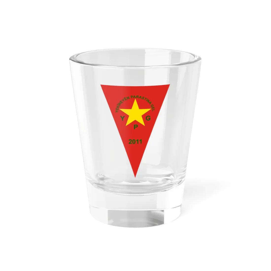 Peoples Protection Units Flag 2011-2012 Vertical (Syria) Shot Glass 1.5oz 1.5oz - Go Mug Yourself