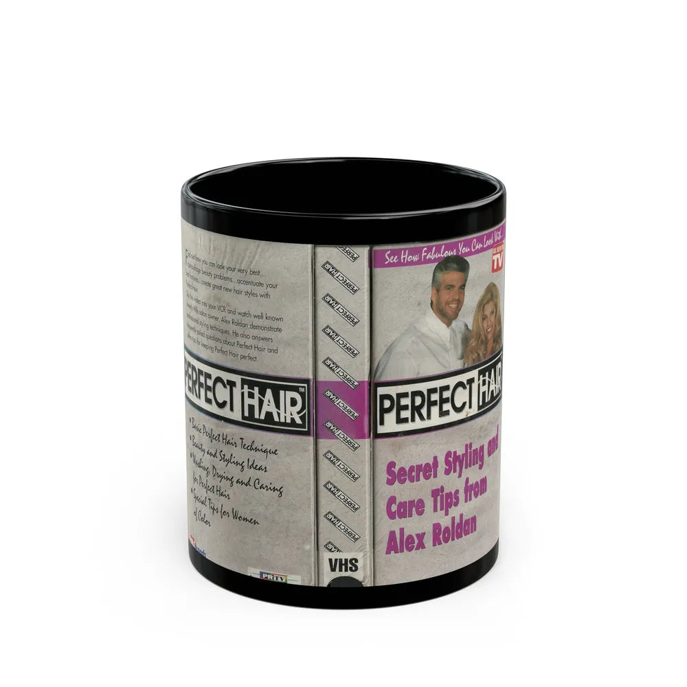 PERFECT HAIR (VHS COVER) - Black Coffee Mug-11oz-Go Mug Yourself