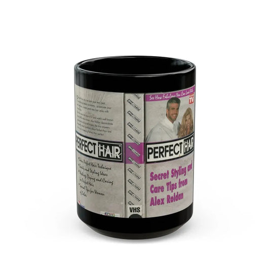 PERFECT HAIR (VHS COVER) - Black Coffee Mug 15oz - Go Mug Yourself