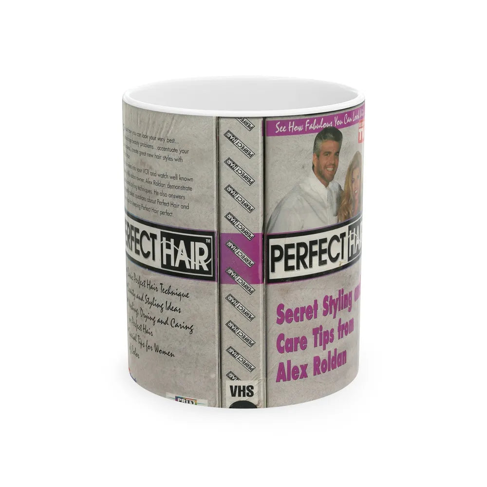 PERFECT HAIR (VHS COVER) - White Coffee Mug-11oz-Go Mug Yourself