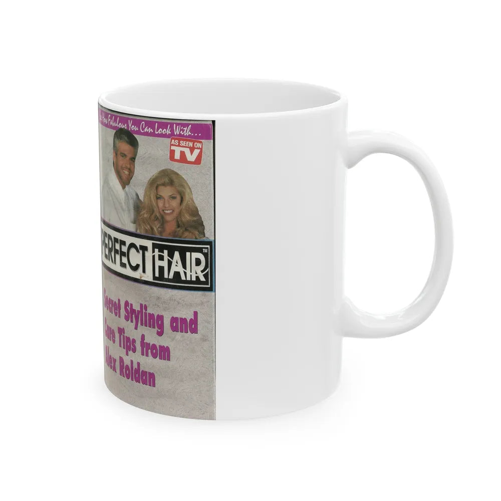 PERFECT HAIR (VHS COVER) - White Coffee Mug-Go Mug Yourself