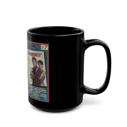 PERFECT JOHN TRAVOLTA JAMIE LEE CURTIS (VHS COVER) - Black Coffee Mug-Go Mug Yourself