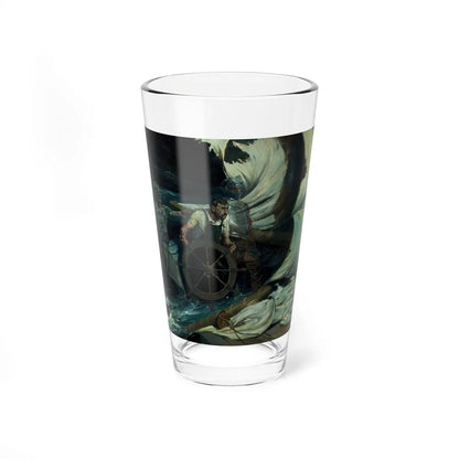 Peril at Sea, 1920 (Magazine Illustration) Pint Glass 16oz-16oz-Go Mug Yourself