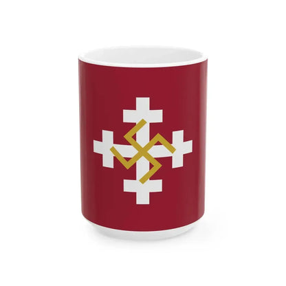 Perkonkrusta karogs (Latvia) White Coffee Mug 15oz - Go Mug Yourself