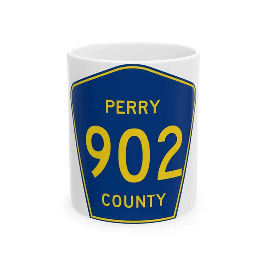 Perry County 902 (Missouri) (Road Sign) White Coffee Mug 11oz - Go Mug Yourself