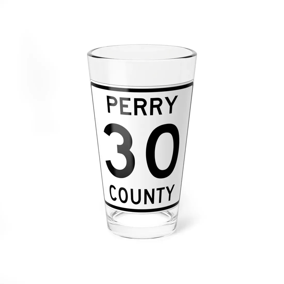 Perry County Route 30 OH (Ohio) (Road Sign) Pint Glass 16oz 16oz - Go Mug Yourself