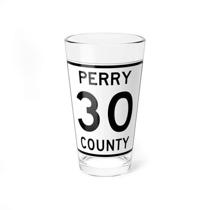 Perry County Route 30 OH (Ohio) (Road Sign) Pint Glass 16oz 16oz - Go Mug Yourself