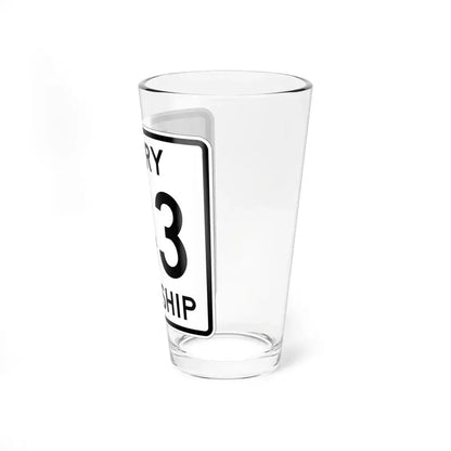 Perry Township Route 143 Logan County Ohio (Ohio) (Road Sign) Pint Glass 16oz - Go Mug Yourself