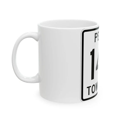 Perry Township Route 143 Logan County Ohio (Ohio) (Road Sign) White Coffee Mug - Go Mug Yourself