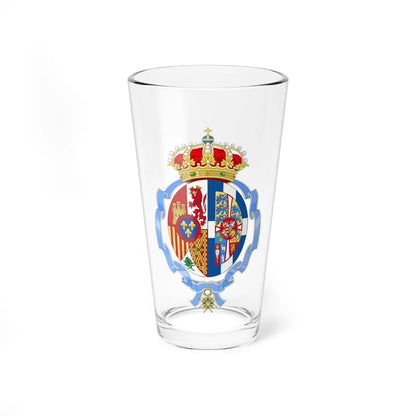 Personal Coat of arms of Sofia Queen of Spain Order of Carlos III Collars Badge Grade versión (Denmark) (Coat of Arms) Pint Glass 16oz 16oz - Go Mug Yourself