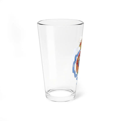 Personal Coat of arms of Sofia Queen of Spain Order of Carlos III Collars Badge Grade versión (Denmark) (Coat of Arms) Pint Glass 16oz - Go Mug Yourself