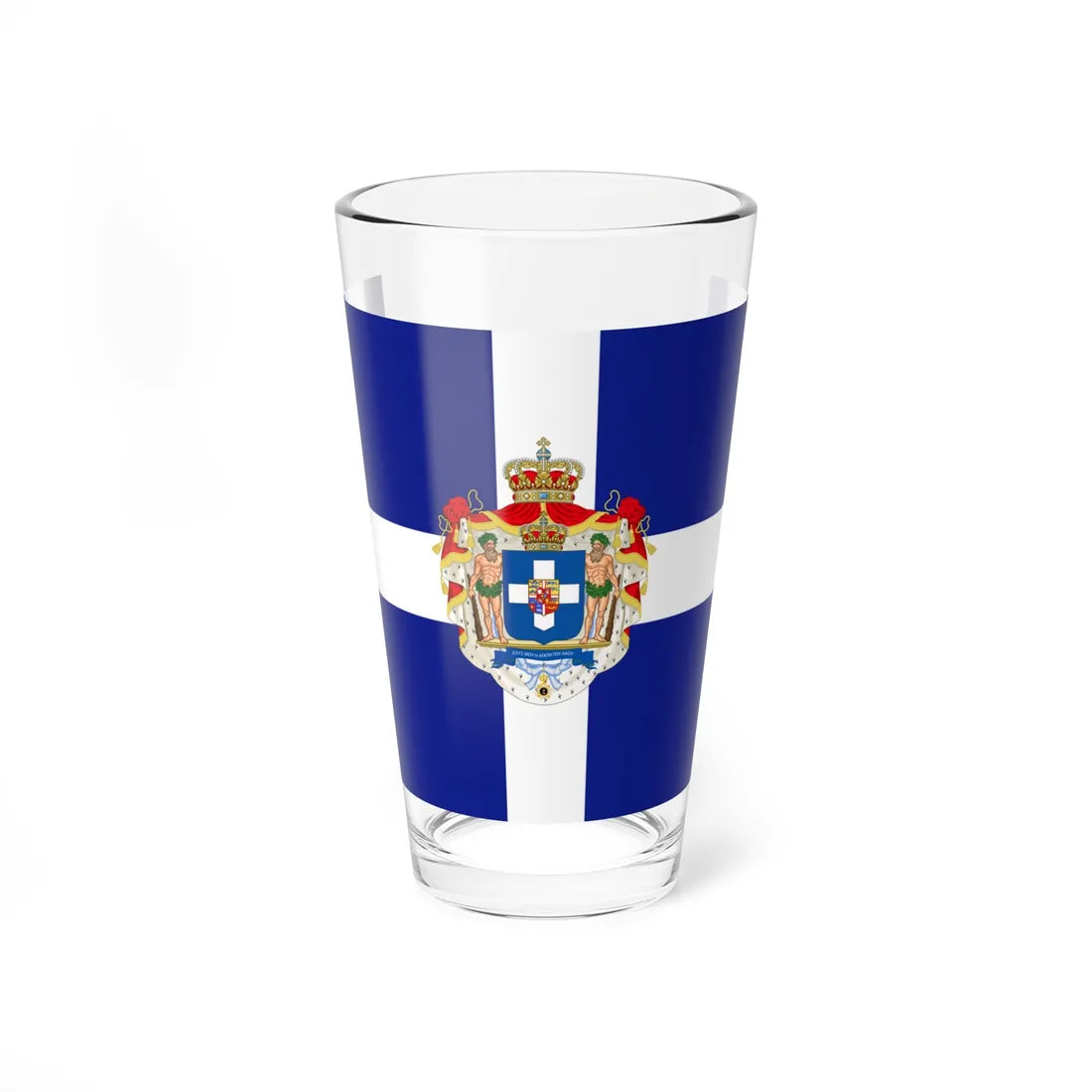 Personal flag of King George I of Greece (Greece) Pint Glass 16oz 16oz - Go Mug Yourself