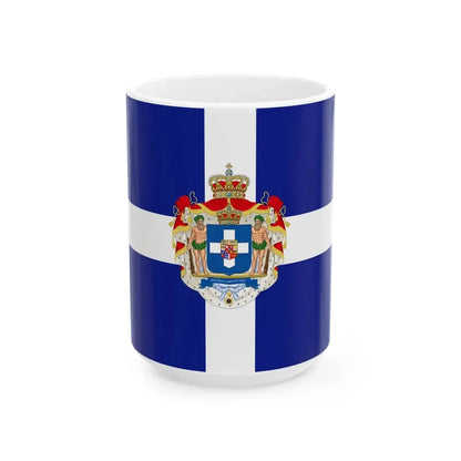 Personal flag of King George I of Greece (Greece) White Coffee Mug 15oz - Go Mug Yourself