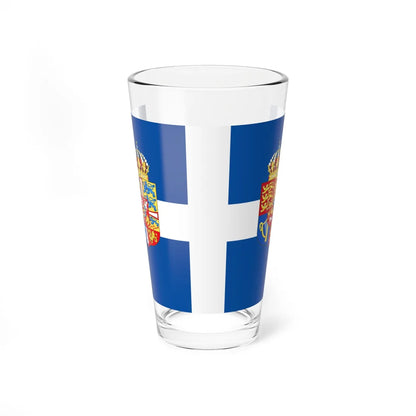 Personal flag of Queen Frederica of Greece (Greece) Pint Glass 16oz 16oz - Go Mug Yourself