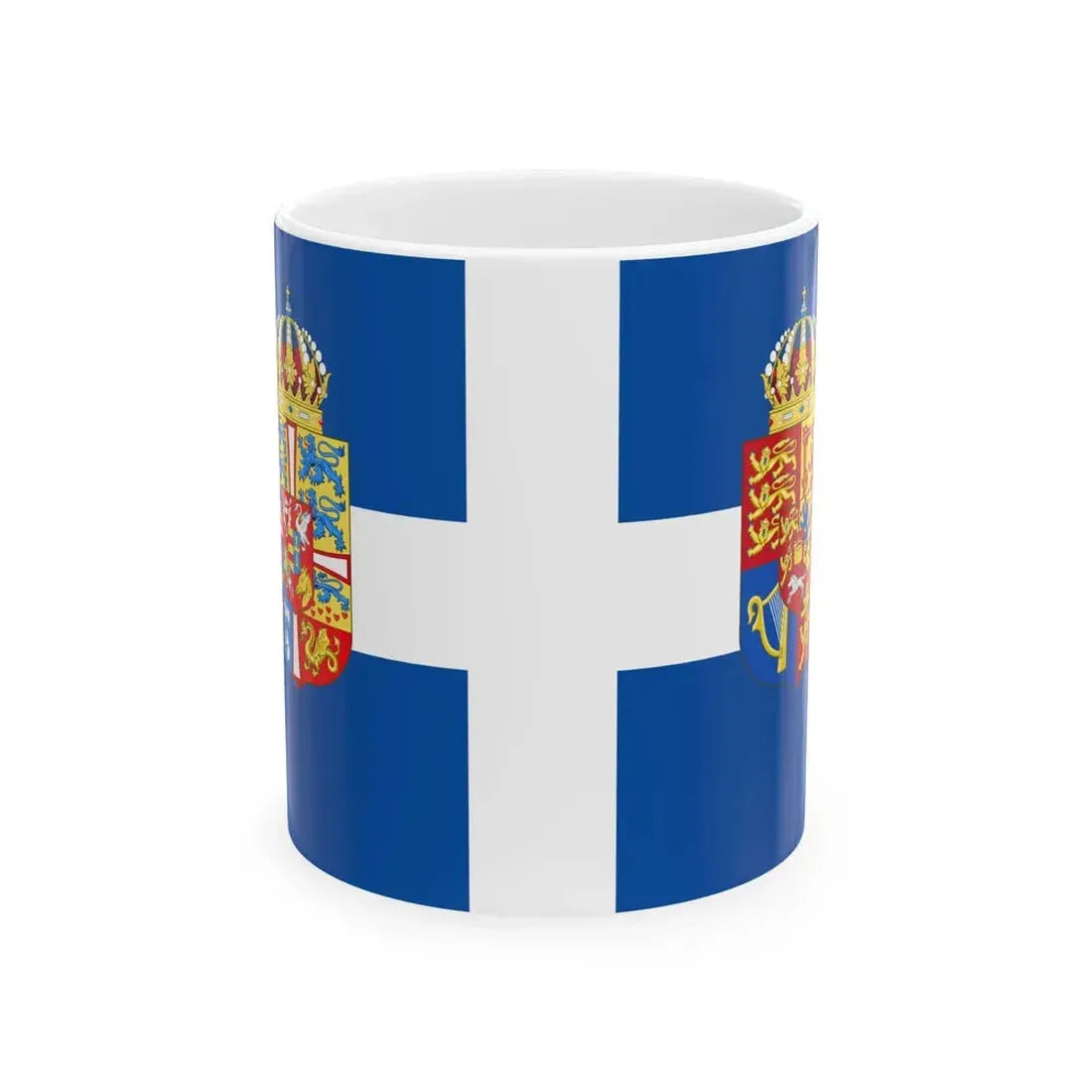 Personal flag of Queen Frederica of Greece (Greece) White Coffee Mug 11oz - Go Mug Yourself