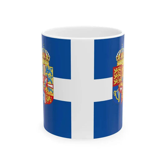 Personal flag of Queen Frederica of Greece (Greece) White Coffee Mug 11oz - Go Mug Yourself