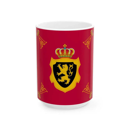 Personal Standard of King Albert II of Belgium (Belgium) White Coffee Mug 15oz - Go Mug Yourself
