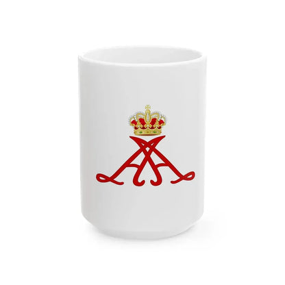 Personal standard of Prince Alberto II of Monaco (Monaco) White Coffee Mug 15oz - Go Mug Yourself
