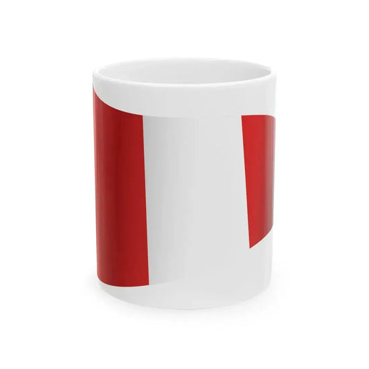 Peru Flag - iconic waving (Peru) White Coffee Mug 11oz - Go Mug Yourself
