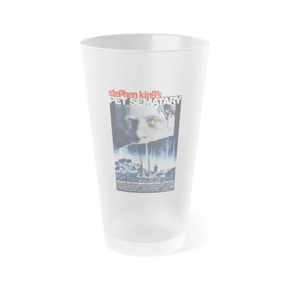 PET SEMATARY 1989 Movie Poster - Frosted Pint Glass 16oz-16oz-Frosted-Go Mug Yourself