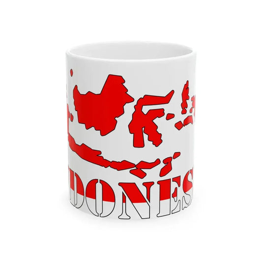 Peta Indonesia Merah Putih (Indonesia) White Coffee Mug 11oz - Go Mug Yourself