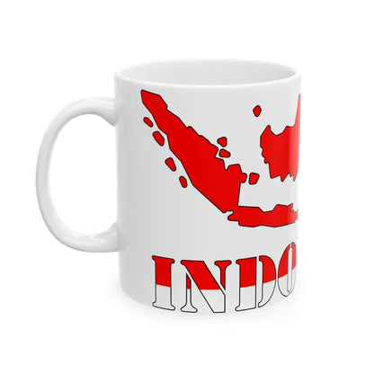 Peta Indonesia Merah Putih (Indonesia) White Coffee Mug - Go Mug Yourself
